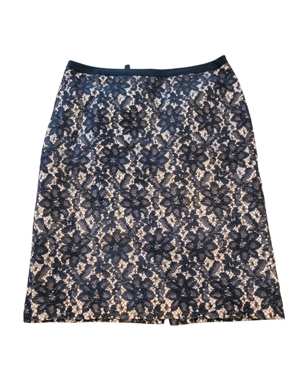 Talbots Black Lace Overlay Straight Pencil Skirt